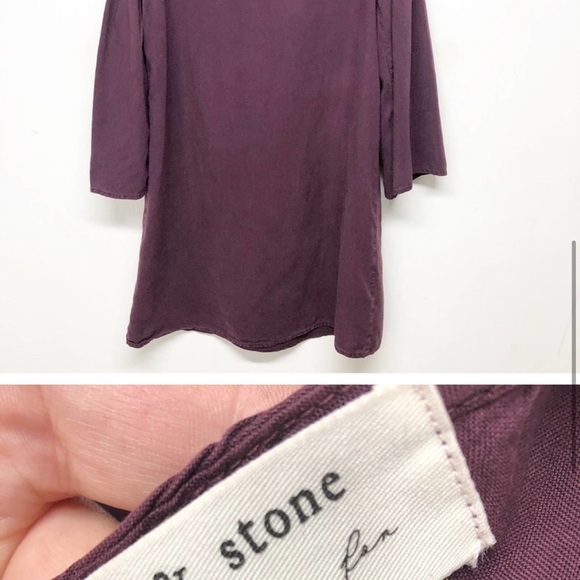 Anthropologie Cloth & Stone | Plum Tunic Mini Dress with Bell Sleeve - Picture 5 of 6